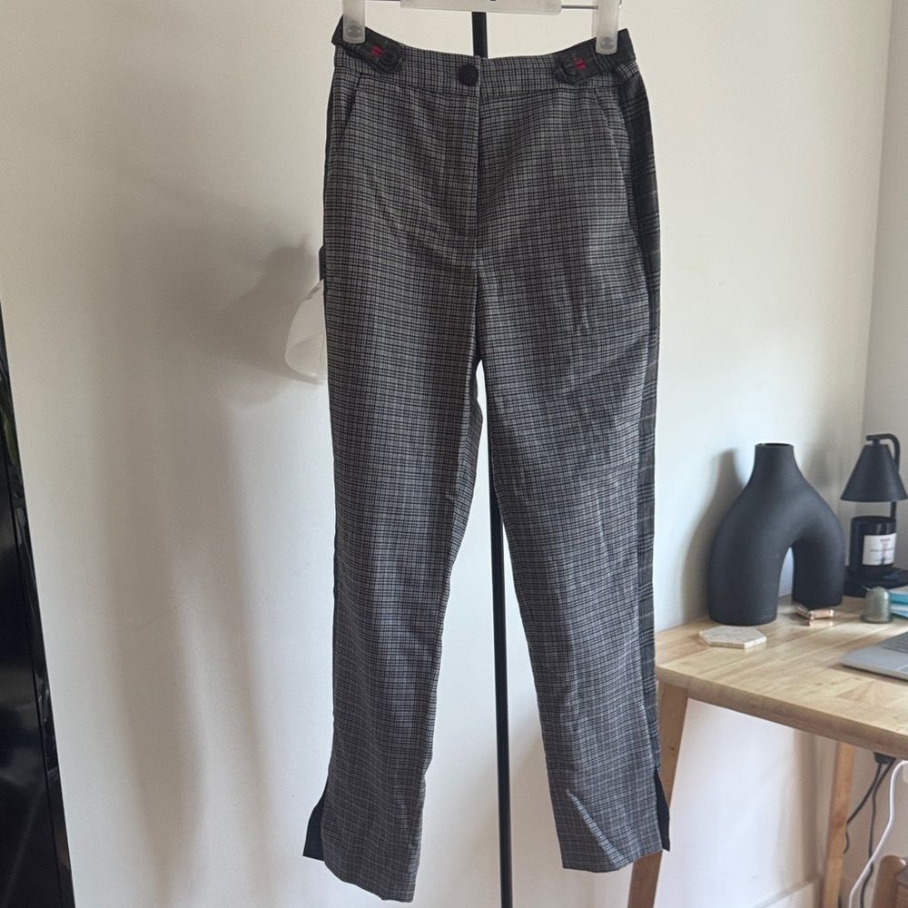 Vintage Rag & Bone Checkered Pants with track detailing